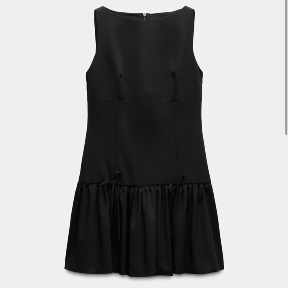 Zara Drop Waist Bow Dress